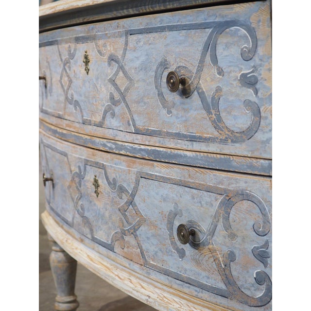 Blue Light Blue Painted and Distressed Sauteuse Commode From Southern Germany For Sale - Image 8 of 18