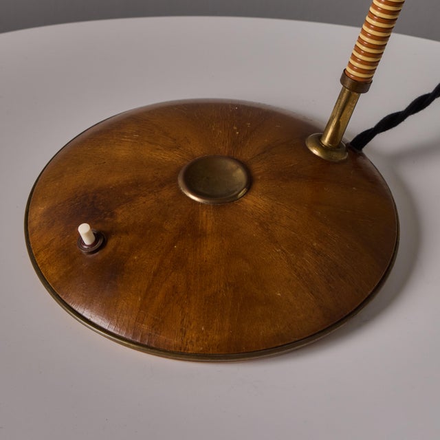 1960s Sculptural Brass and Wood Table Lamp Attributed to j.t. Kalmar For Sale - Image 13 of 18