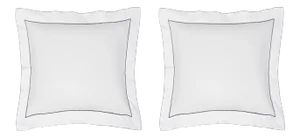 Salerno Bedding Euro Shams, Set of 2 in White/Grey
