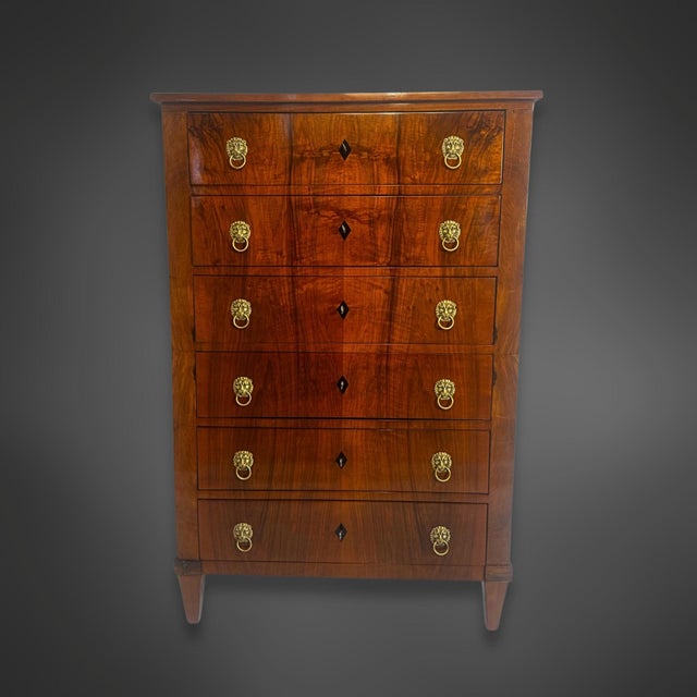 Biedermeier Chest of Drawers in Walnut, 1830 For Sale - Image 11 of 11