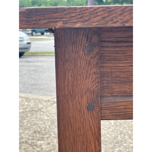 Stickley Tiger Oak Mission Library Table / Desk, Circa 1900 For Sale - Image 10 of 12