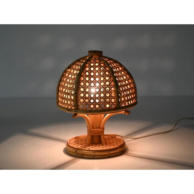 Table Lamps in Bamboo, Rattan and Vienna Straw by Louis Sognot, Italy, 1960s, Set of 2 For Sale - Image 6 of 13
