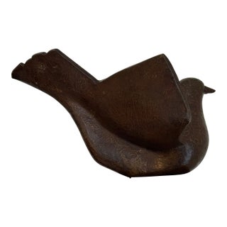 1970s Modern Bronze Sculpture “A Bird” with Marble base by Herbierto Juarez For Sale