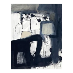 Contemporary Abstract Acrylic, Ink, Oil Pastel and Graphite on Canvas Painting "Ophelia" by Adrienn Krahl