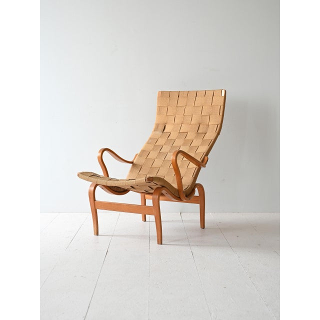 Pernilla Armchair and Foot Stool by Bruno Mathsson, 1960s For Sale - Image 12 of 12