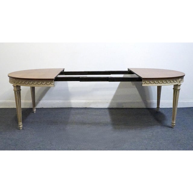 High End Vintage Solid Cherry Italian Neoclassical Regency Revival 93" Oval Dining Table For Sale In Kansas City - Image 6 of 10