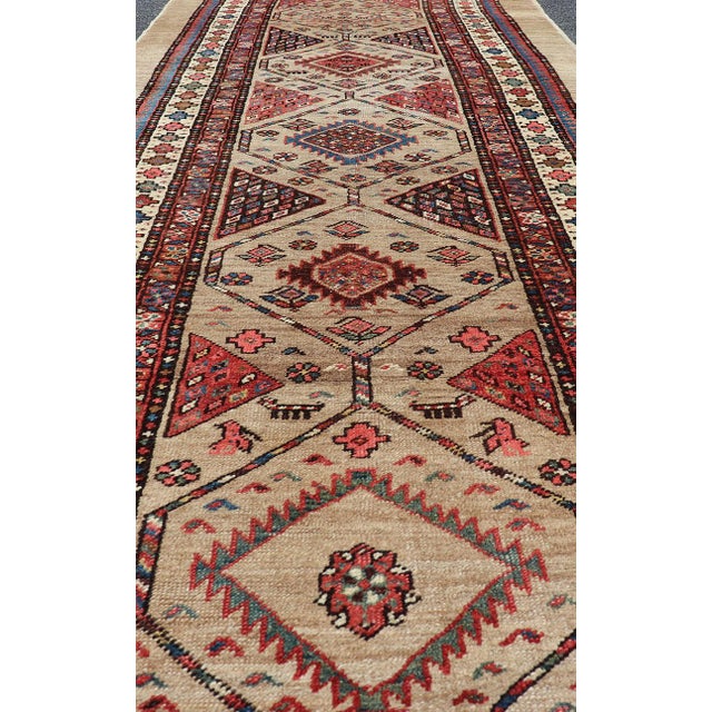 Early 20th Century Tribal Persian Hand Knotted Antique Serab Long Runner in Tribal Design 3'7 X 14 For Sale - Image 5 of 11