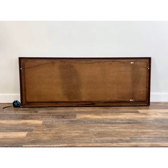 Wood Antique 65” Three Panel Dark Wood Mantel Mirror For Sale - Image 7 of 7