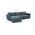 Willow Misty Blue with Pale Blue Piping Modular 4-Piece Performance Velvet Sectional For Sale In Los Angeles - Image 6 of 7