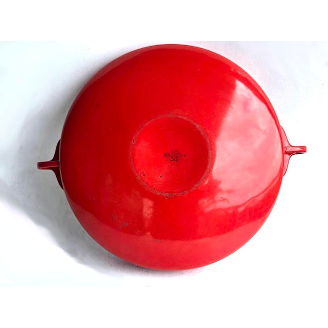 1960s Dansk Kobenstyle Red Enamel Paella Pan Designed by Jens Quistgaard For Sale - Image 9 of 12