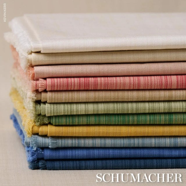 2020s Schumacher X Mark D. Sikes Gracie Solid Strie Fabric In Indigo For Sale - Image 5 of 5