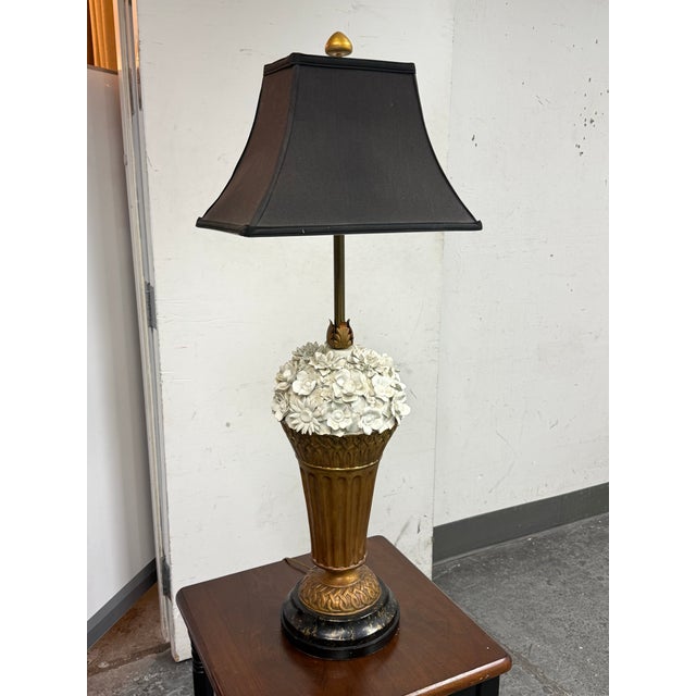 Art Nouveau Floral Bouquet Table Lamp, Vintage For Sale - Image 3 of 12