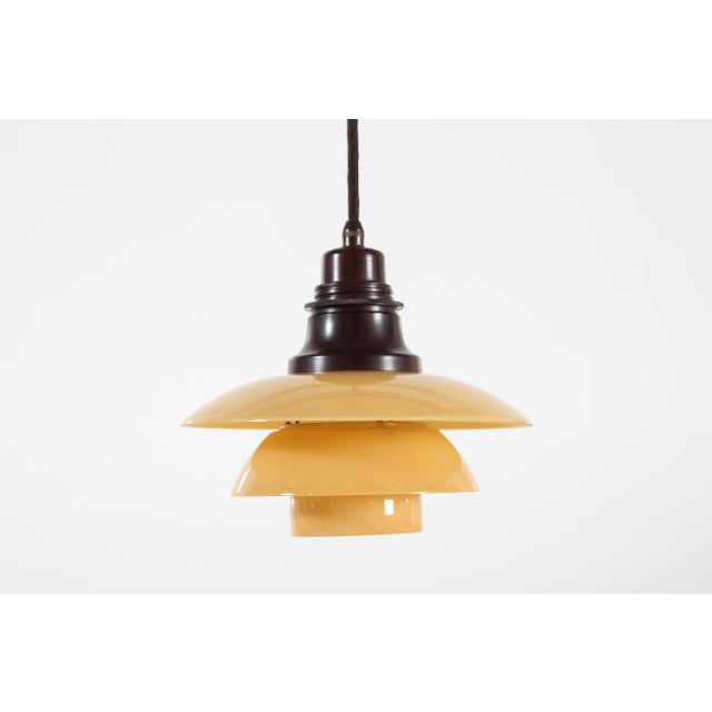 Danish Art Deco Pendant Light with Yellow Glass Shades by Poul Henningsen for Louis Poulsen, 1930s For Sale - Image 14 of 14