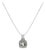 Sterling Silver Cushion Gray Green Amethyst and Diamond Accent Halo Pendant Necklace For Sale