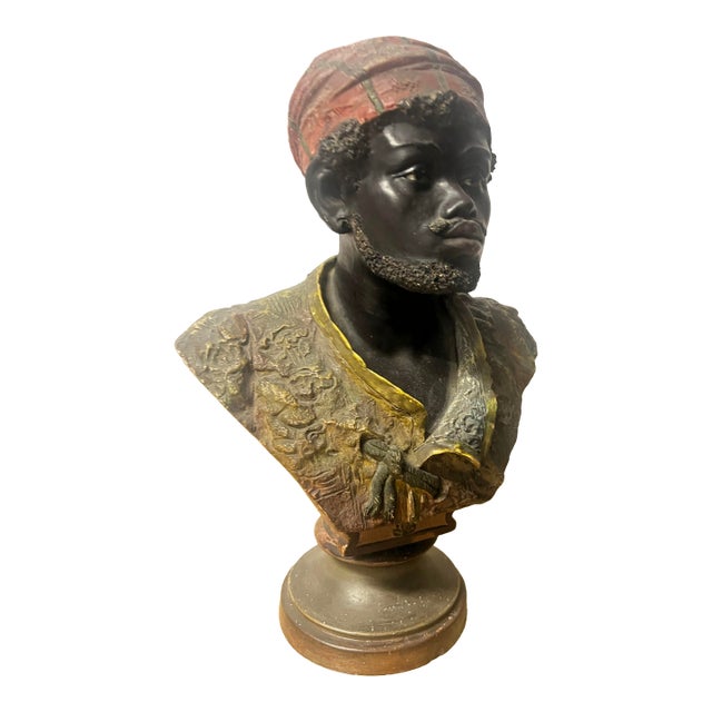 Austrian Blackamoor Sculptural Bust, 19th Century For Sale