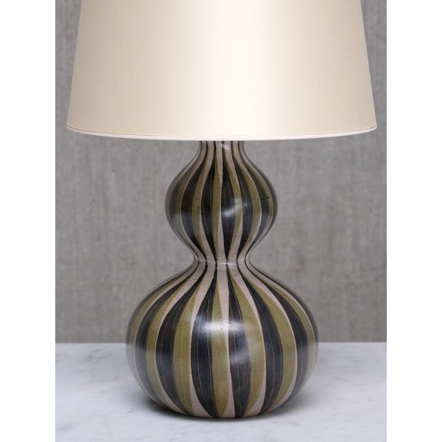 Hand-Painted Ceramic Table Lamp from Eva & Johannes Andersen, Denmark, 1950s For Sale - Image 4 of 13