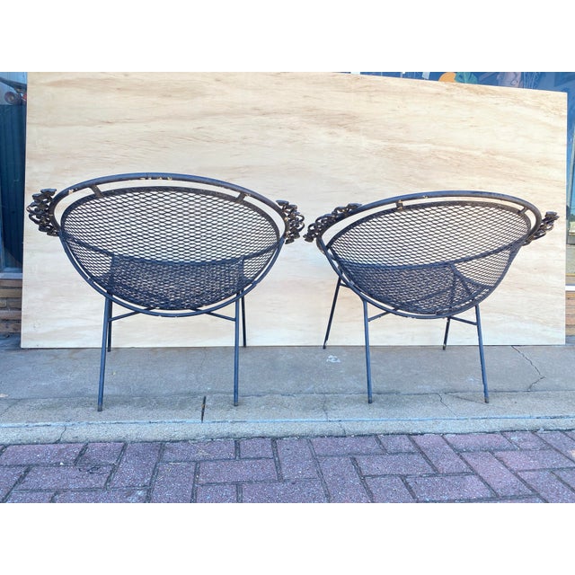 Pair of Salerni Attributed Radar Low Lounge Chairs W/ Applied Ivy Elbow Rest For Sale - Image 9 of 11