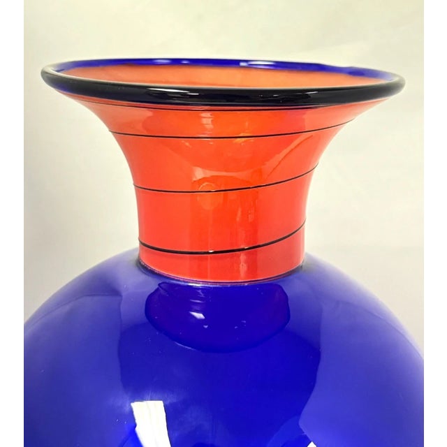 1970s 1970s Large b.a.g. Barovier & Toso Murano Art Glass Vase For Sale - Image 5 of 7