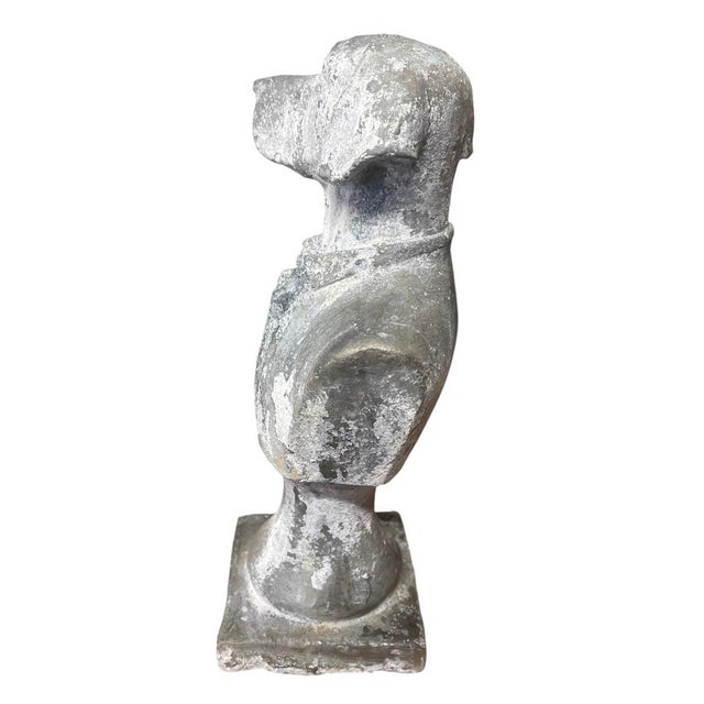 Rustic European Vintage Anthropomorphic Cast Iron Pointer Dog Bust For Sale - Image 3 of 12