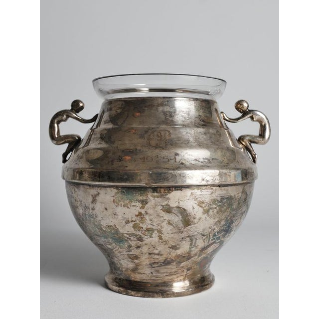 Art Deco Silver-Plated Globe Vase with Handles, Sweden, 1950s For Sale - Image 18 of 18