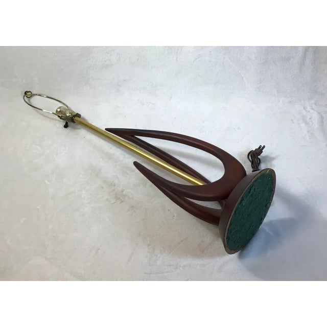 Brown Mid Century Sculptural Walnut Table Lamp Adrian Pearsall Era For Sale - Image 8 of 13
