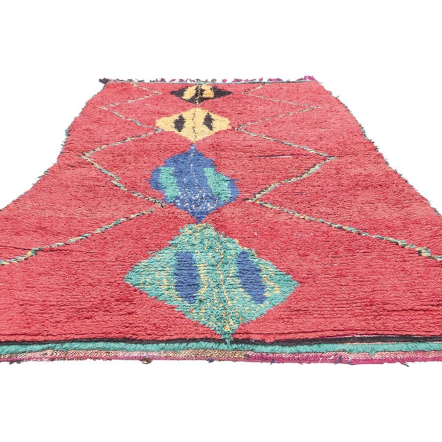 Tribal Vintage Red Boujad Moroccan Rug - 04'05 X 09'03 For Sale - Image 3 of 9