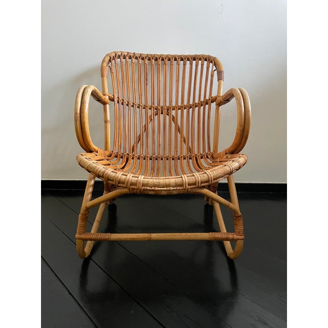 1950s Set of His and Hers Rattan Lounge Chairs from Rohé Noordwolde, 1950s For Sale - Image 5 of 11