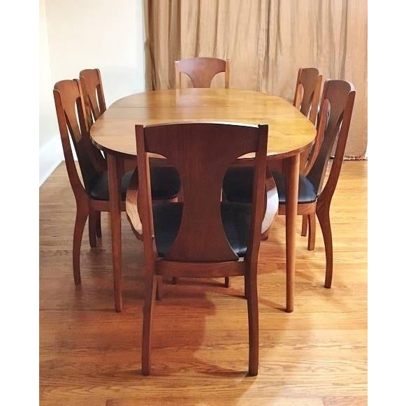 Mid Century Modern Kroehler Walnut Dining Table & 6 Chairs ...