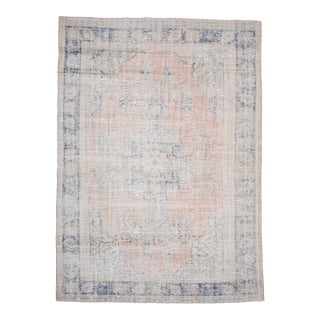 1970s Vintage Persian Handmade Wool Cotton Orange Area Rug For Sale