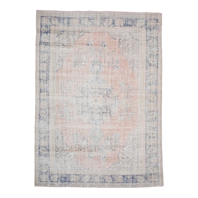 1970s Vintage Persian Handmade Wool Cotton Orange Area Rug For Sale