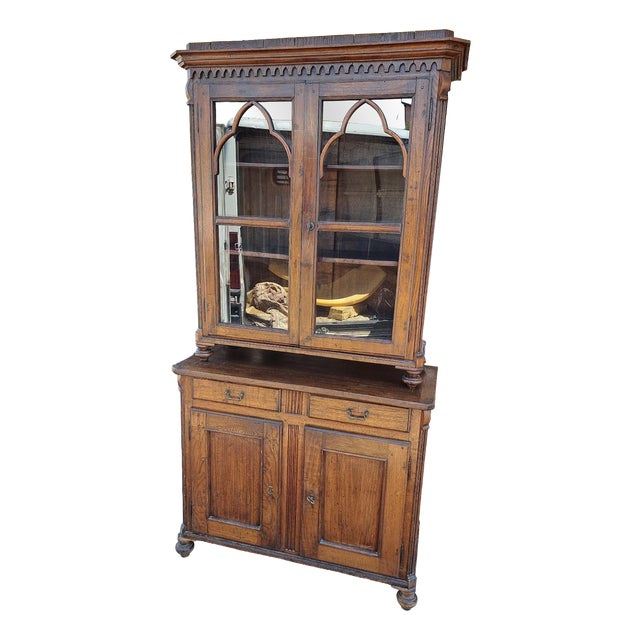 Antique Scottish Cupboard in Oak, 1800s For Sale