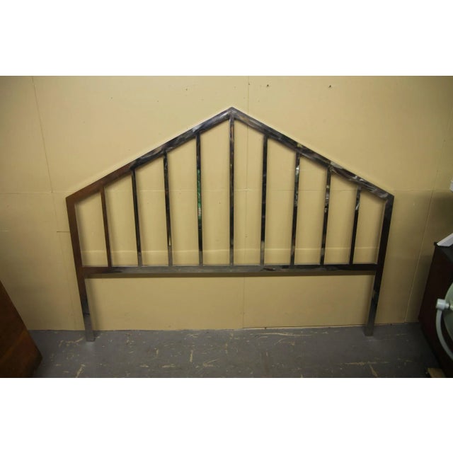 1970s King Size Chrome Headboard Attributed to Milo Baughman For Sale - Image 4 of 5