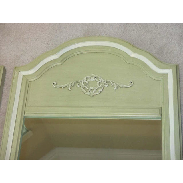 Vintage Mid 20th Century Celery Green Mirrors - a Pair For Sale - Image 4 of 6