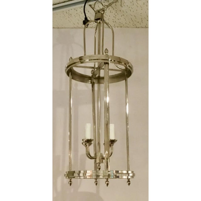2010s Four Light Stainless Steel Pendant Lantern For Sale - Image 5 of 5