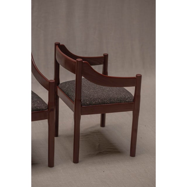 Burgundy Carimate Armchairs by Vico Magistretti, Italy, 1960s, Set of 4 For Sale - Image 14 of 18