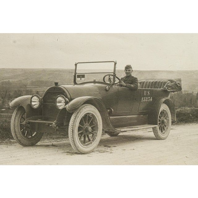 Fascinating Us Soldier World War I Uniform Car Antique Framed Photograph Photo Picture For Sale - Image 4 of 10