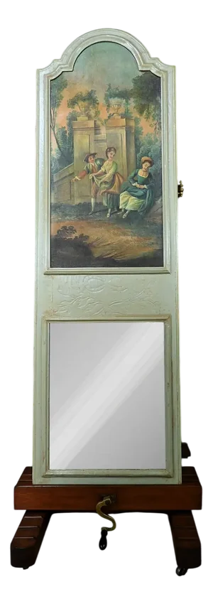 Louis XV First Part of the 20th Century Painted Wooden Trumeau Mirror