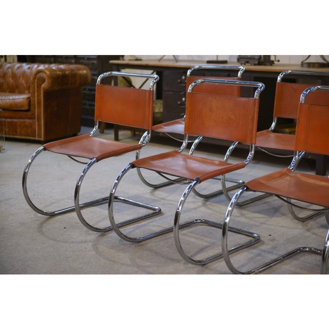 Vintage Bauhaus MR10 Chairs by Ludwig Mies Van Der Rohe, 1970s, Set of 6 For Sale - Image 9 of 15