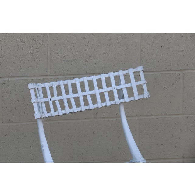 White Mid Century Thinline Aluminum Klismos Outdoor Dining Set, Table & 4 Chairs, California 1960s For Sale - Image 8 of 18