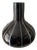 Vintage Black Glass Vase with White Trim, 1950s For Sale