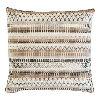 Schumacher Fremont Indoor & Outdoor 22" Pillow in Neutral For Sale