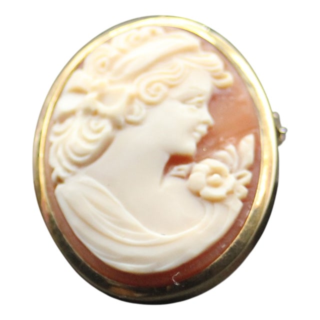 Cameo Brooch and Pendant in Shell and Gold For Sale