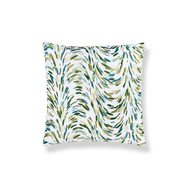 Contemporary The House Of Scalamandré Fountain Embroidery Square Pillow In Leaf For Sale - Image 3 of 3