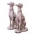 Pair of Vintage French Outdoor Weathered Carved Stone Greyhound Dog Sculptures For Sale