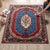 Persian Vintage Persian Kerman Rug – Floral Oval Design, Red, Blue & Gold Accents 8'6 X 11'1 Ft For Sale - Image 3 of 6