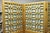 Chinoiserie Vintage Chinoiserie Lattice Fretwork 4 Panel Gold Folding Screen Room Divider For Sale - Image 3 of 18