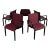 Vintage MCM Bentwood 1300 Series Dining Chairs Maroon Fabric & Black Frames by Bill Stephens for Knoll Set of 5 For Sale