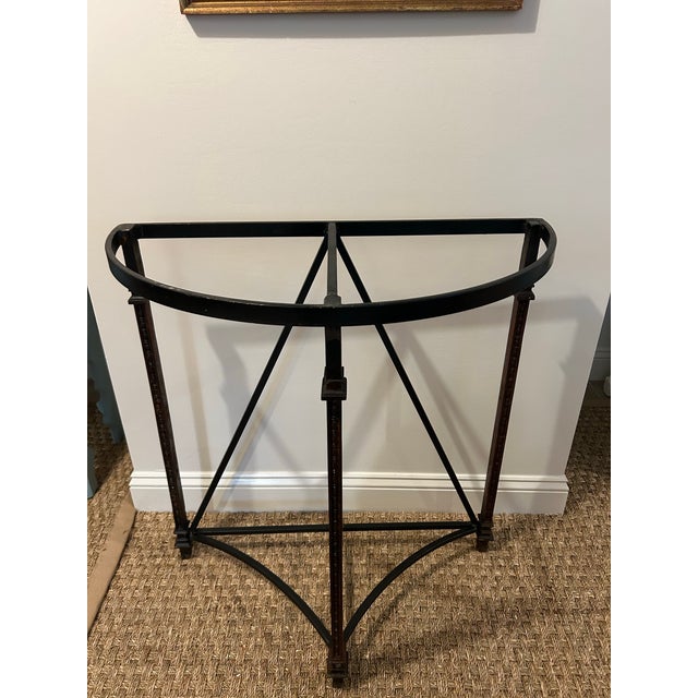 Traditional Custom Demi Lune Iron Tables - a Pair For Sale - Image 3 of 10