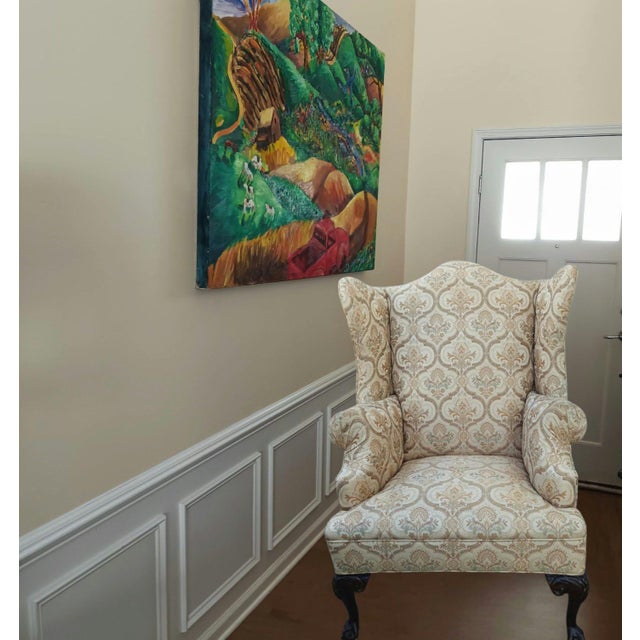 1970s Timeless Sophistication for Your Home: A Pair of Premium Chippendale-Style Wingback Chairs by Hickory Furniture For Sale - Image 5 of 9