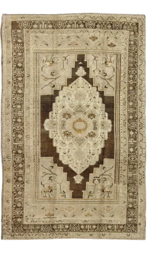 Keivan Woven Arts,TU-Mte-95052, Floral Medallion Turkey Oushak Vintage Rug- 6′1″ × 9′6″